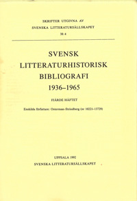 Svensk litteraturhistorisk bibliografi 1936-1965, Fjärde häftet
