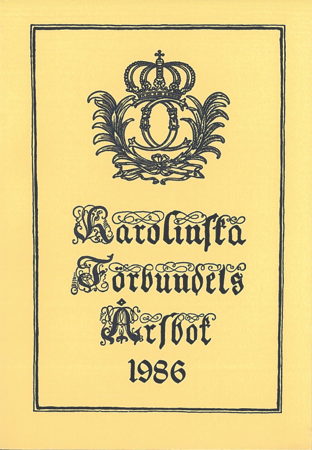 Karolinska förbundets årsbok 1986