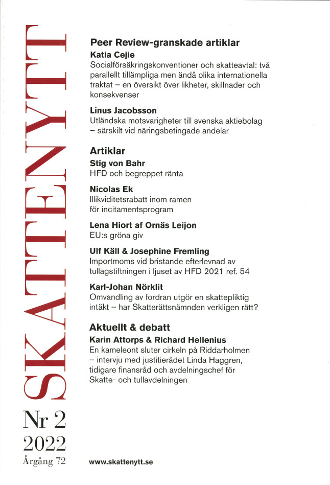 Skattenytt Nr 2 2022