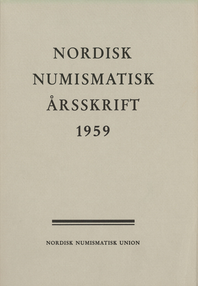 Nordisk Numismatisk Årsskrift 1959