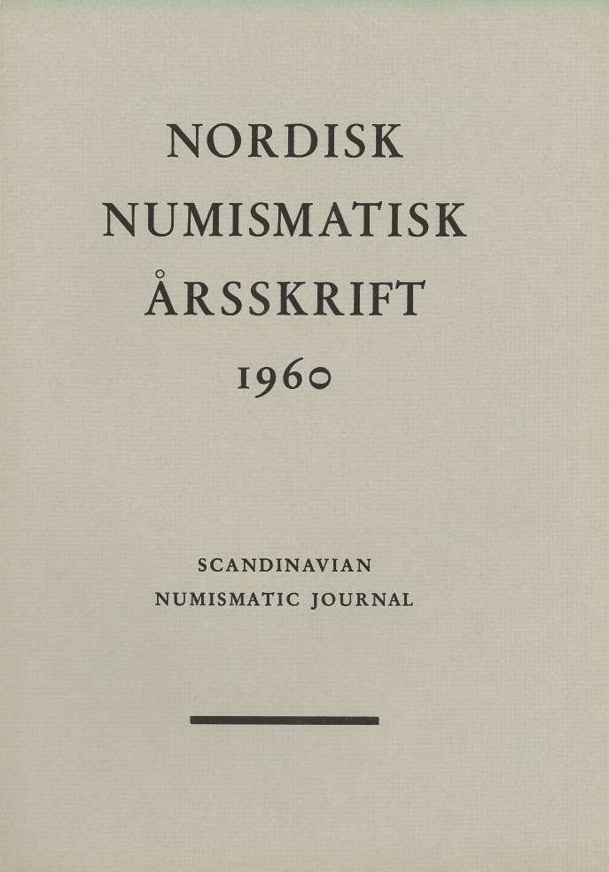 Nordisk Numismatisk Årsskrift 1960