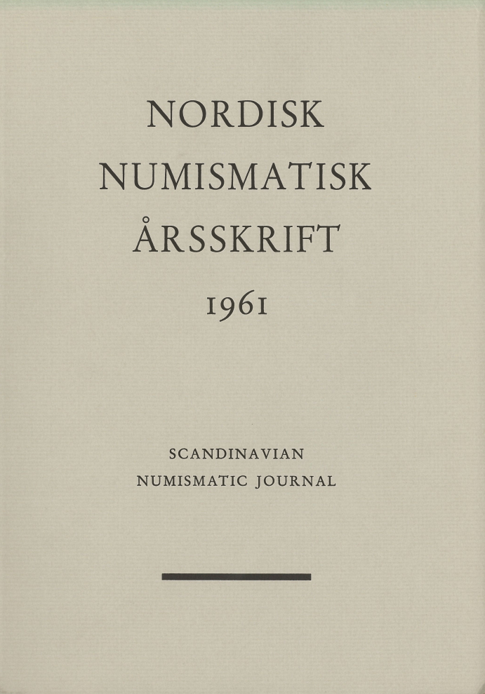 Nordisk Numismatisk Årsskrift 1961