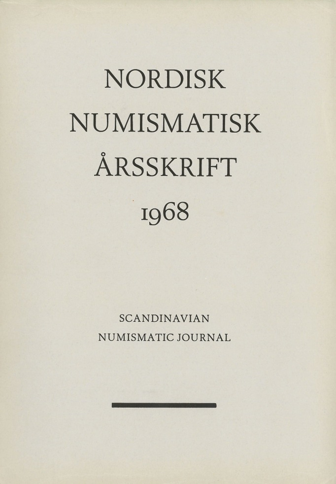 Nordisk Numismatisk Årsskrift 1968