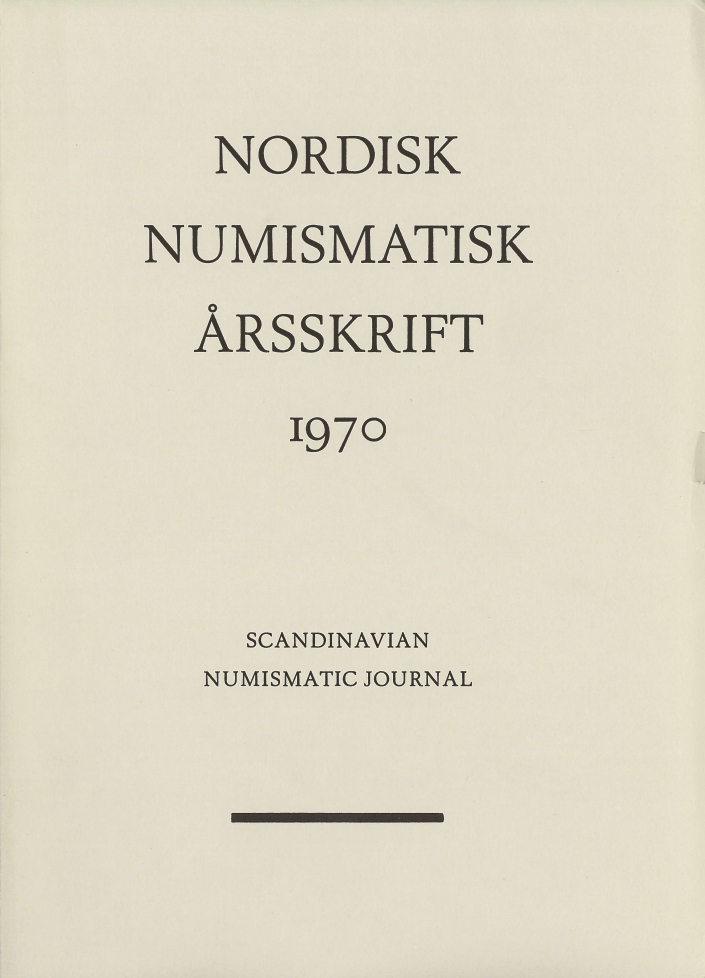 Nordisk Numismatisk Årsskrift 1970