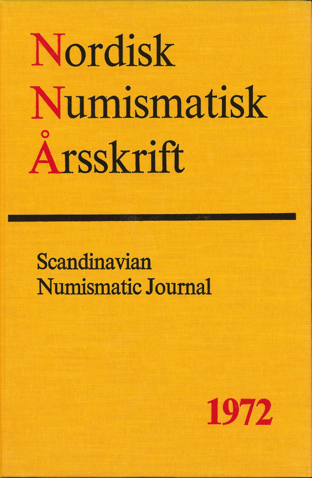 Nordisk Numismatisk Årsskrift 1972