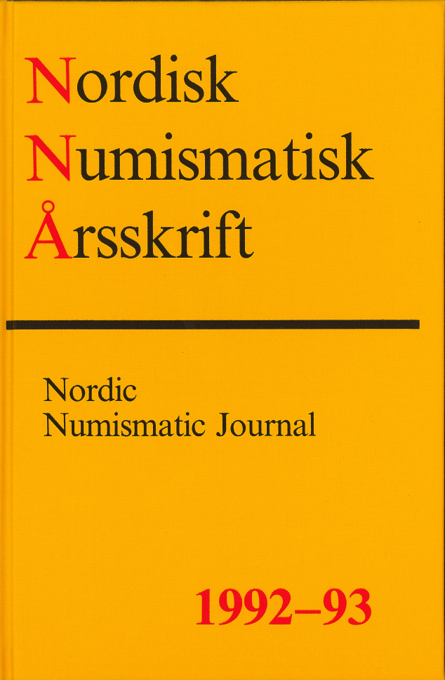 Nordisk Numismatisk Årsskrift 1992-93