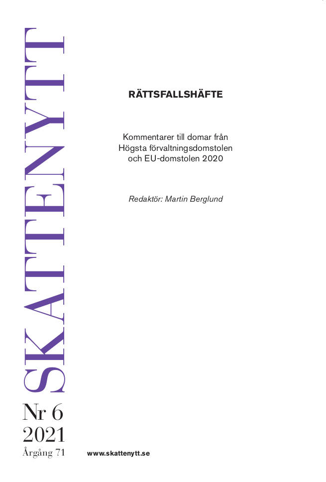 Skattenytt Nr 6 (rf) 2021