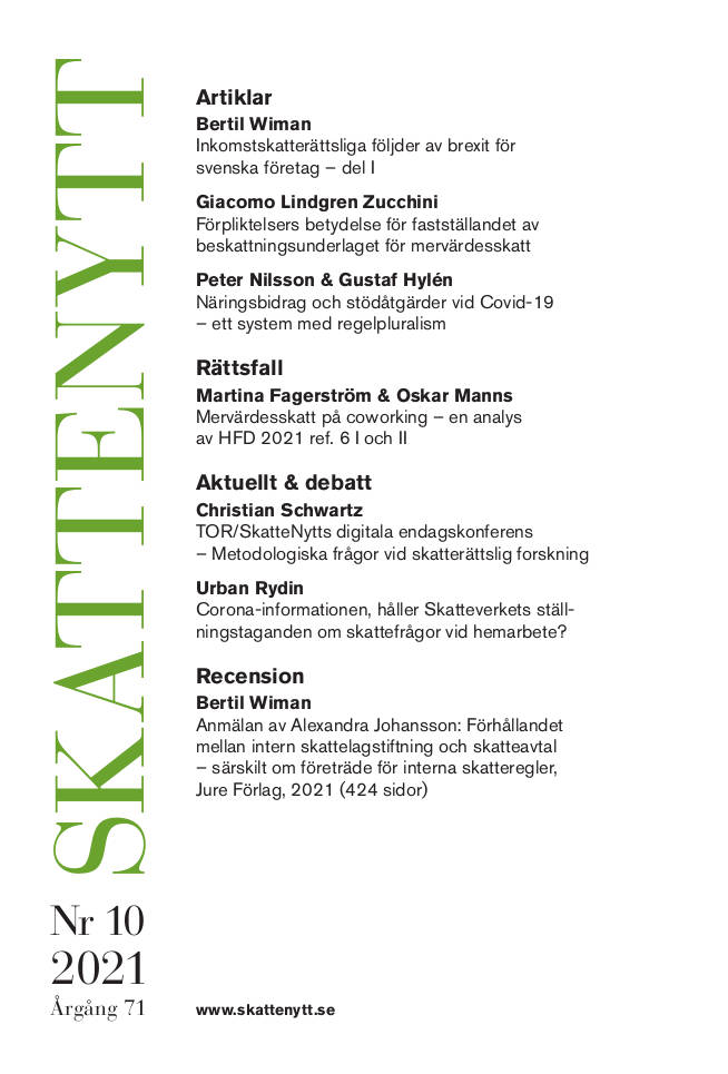 Skattenytt Nr 10 2021
