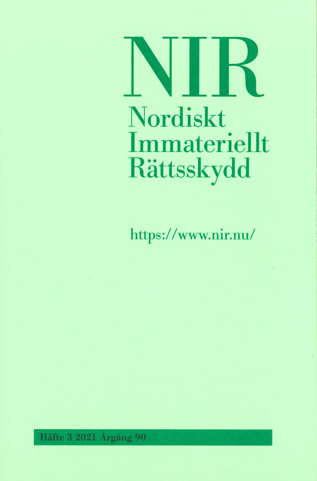 Nordiskt Immateriellt Rättsskydd nr 3 2021