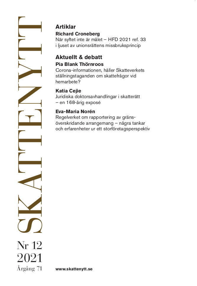 Skattenytt Nr 12 2021