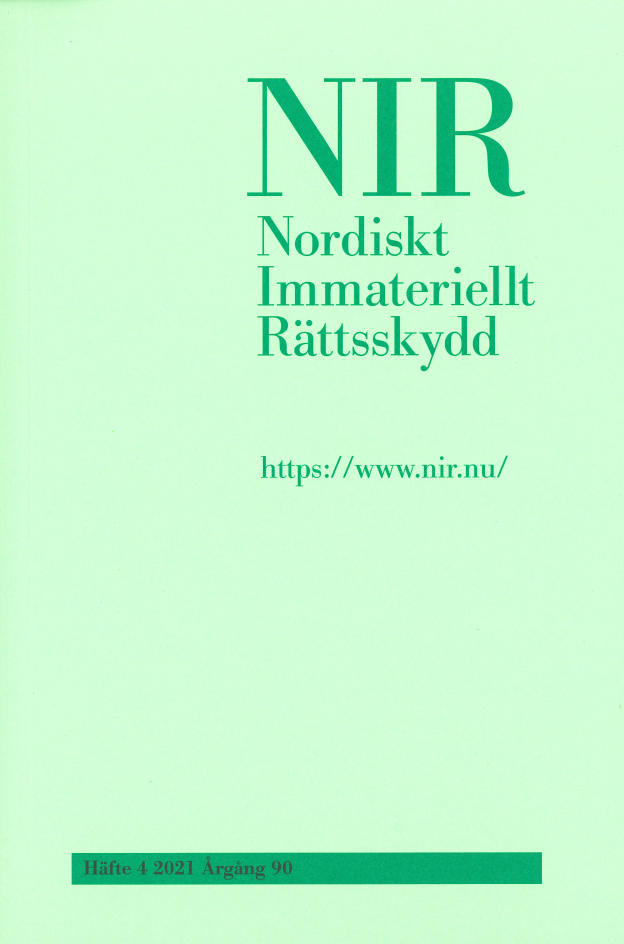 Nordiskt Immateriellt Rättsskydd nr 4 2021