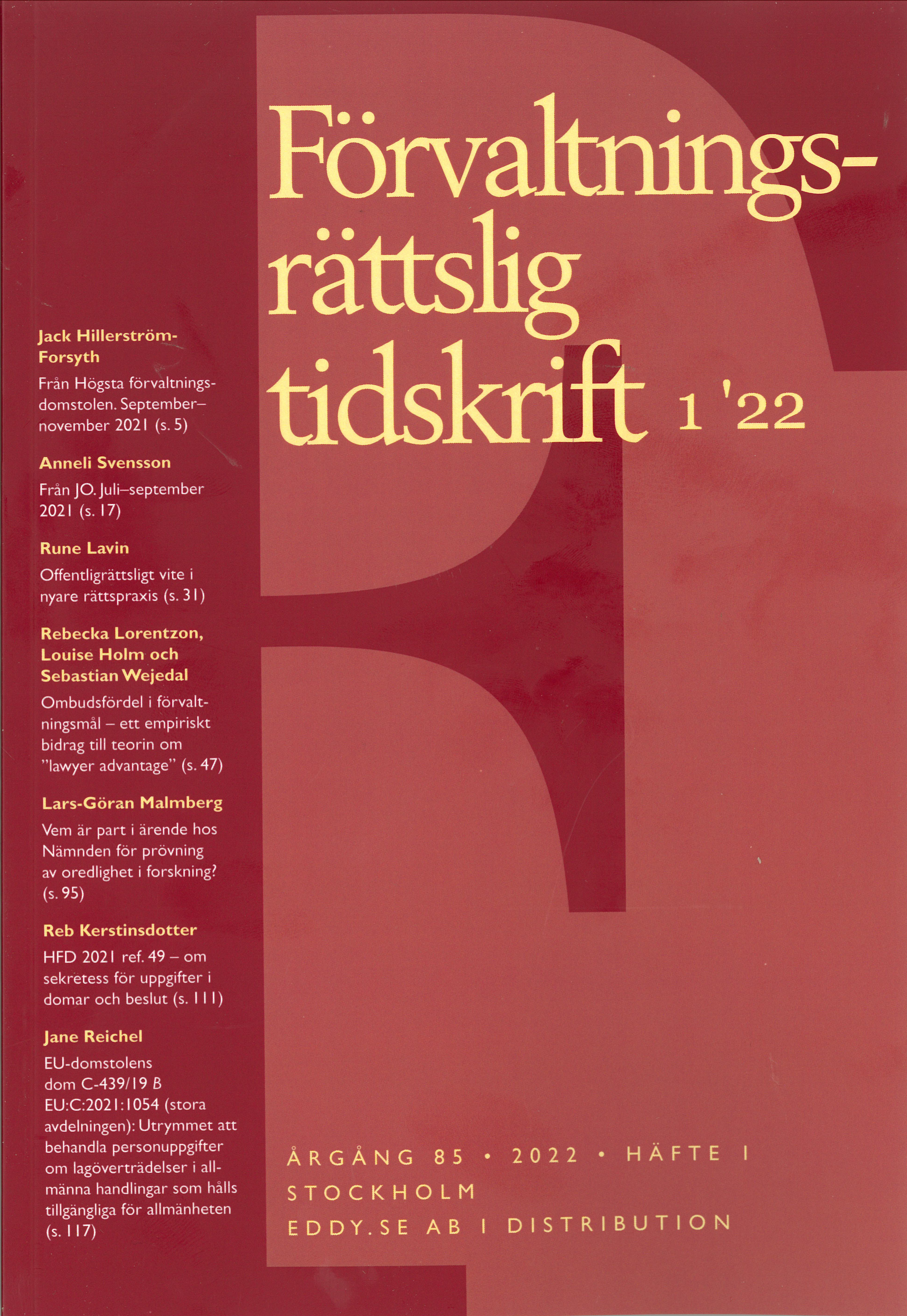 Förvaltningsrättslig tidskrift 2 2022