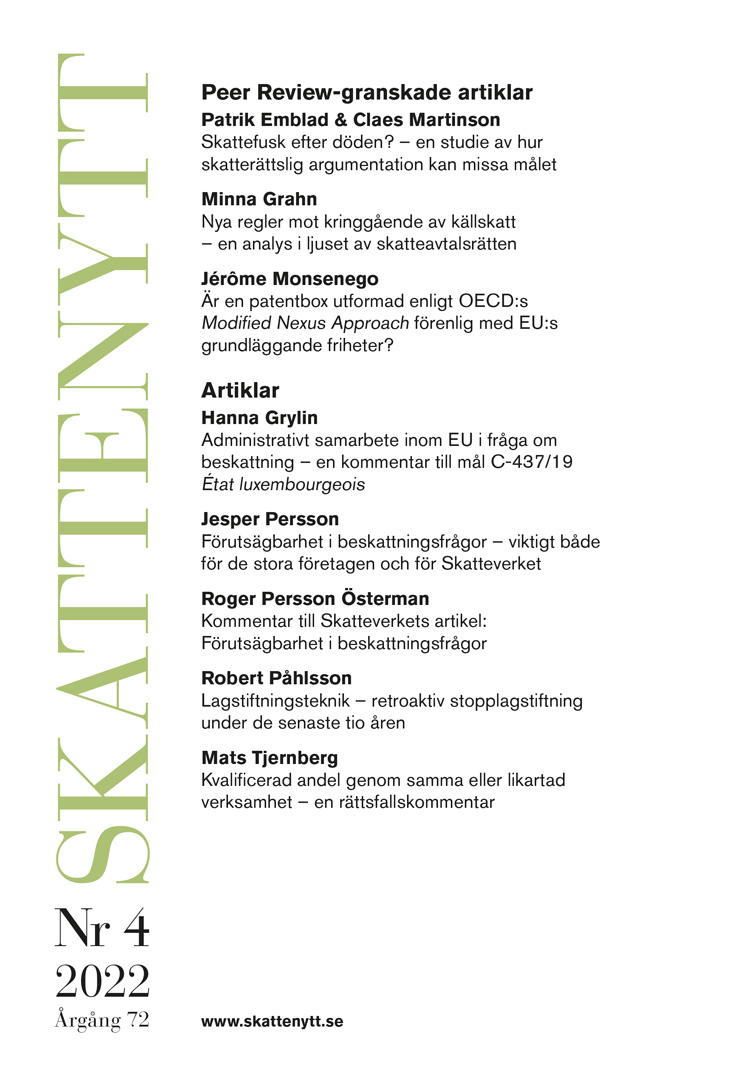 Skattenytt Nr 4 2022