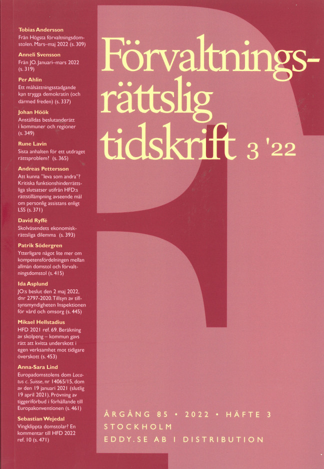 Förvaltningsrättslig tidskrift 3 2022