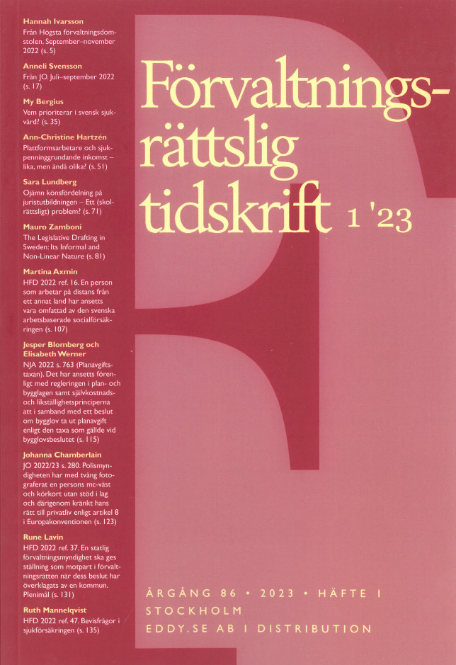 Förvaltningsrättslig tidskrift 1 2023
