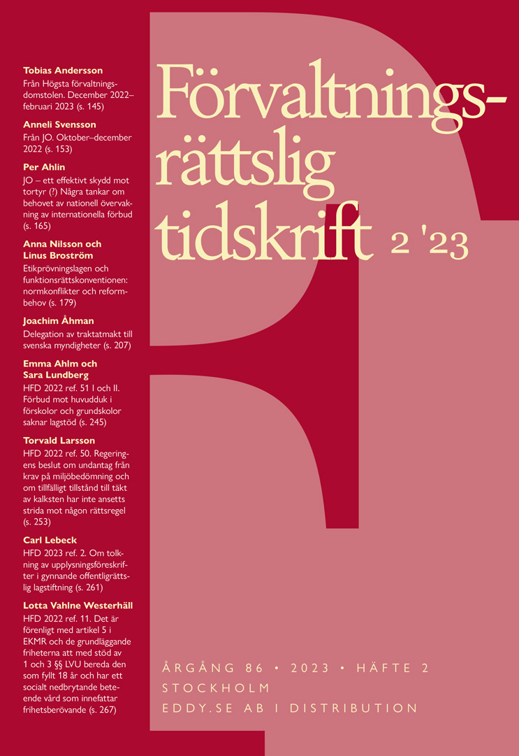 Förvaltningsrättslig tidskrift 2 2023