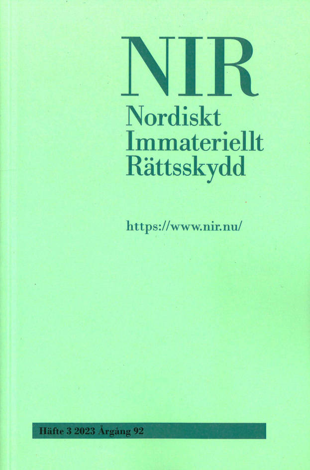 Nordiskt Immateriellt Rättsskydd nr 3 2023