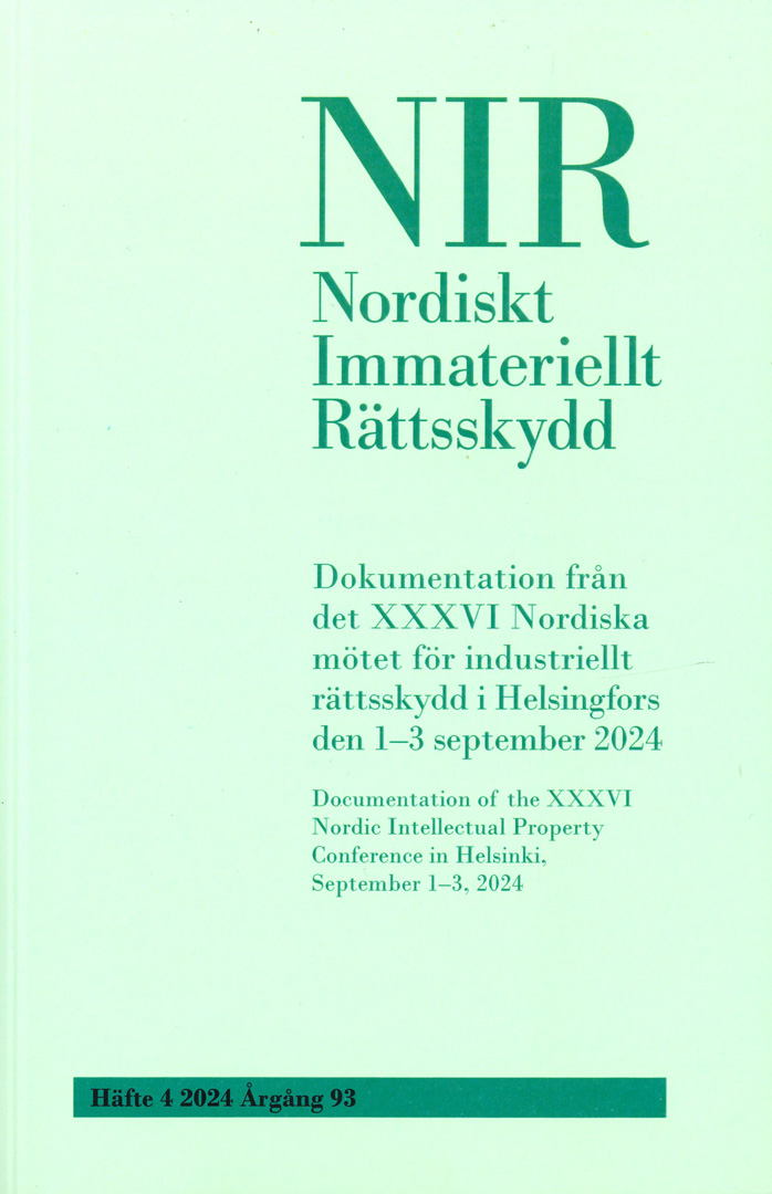 Nordiskt Immateriellt Rättskydd nr 4 2024