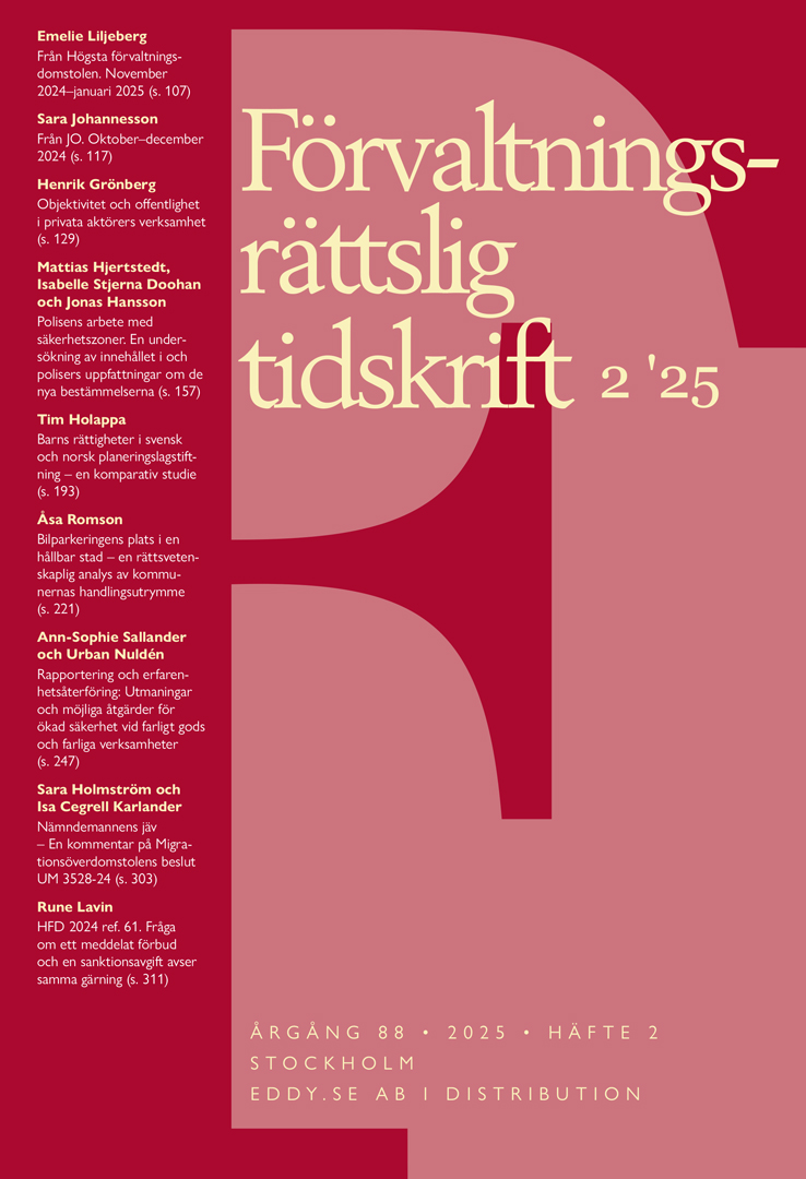 Förvaltningsrättslig tidskrift 2 2025