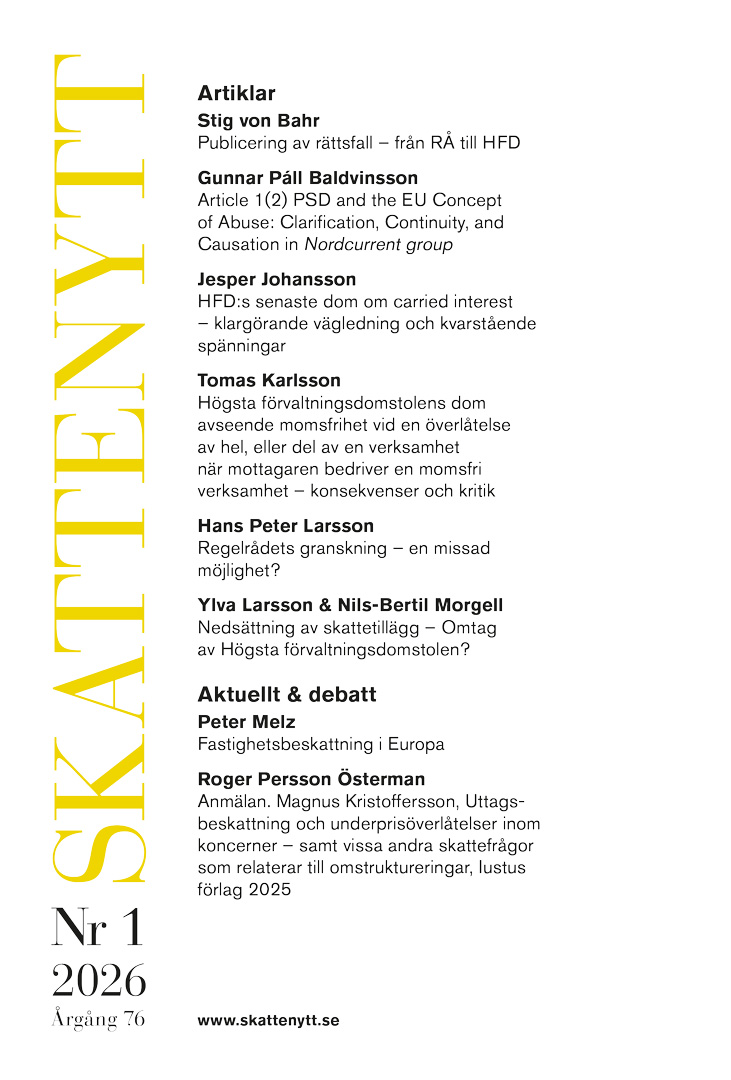 Skattenytt Nr 1 2026