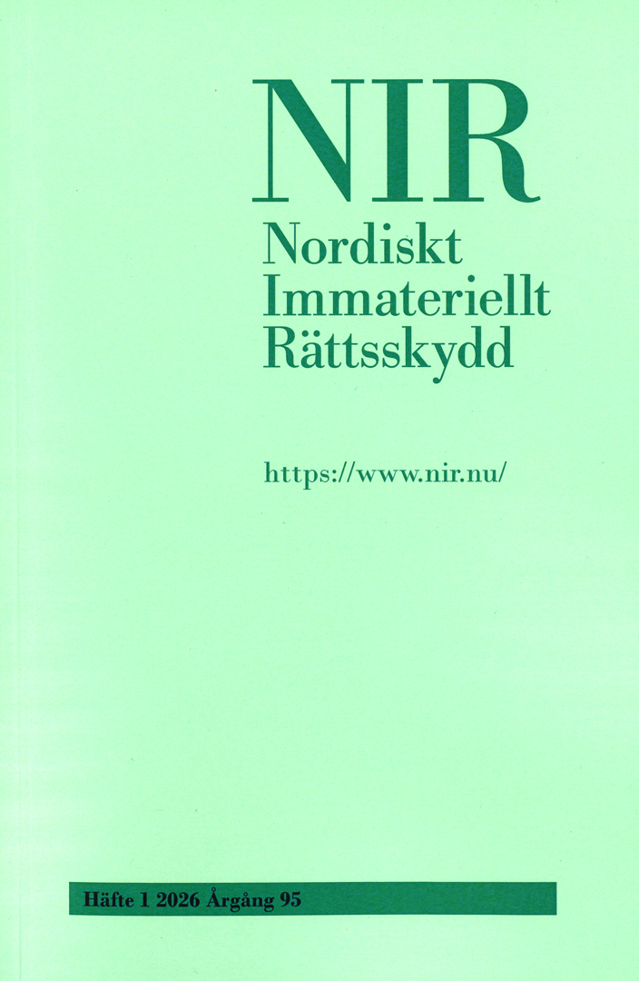 Nordiskt Immateriellt Rättskydd nr 1 2026