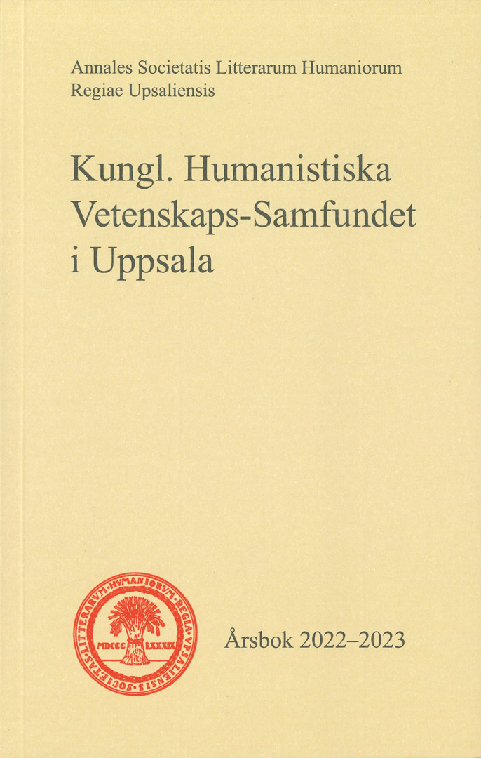 Kungl. Humanistiska Vetenskaps-Samfundet i Uppsala Årsbok 2022-2023