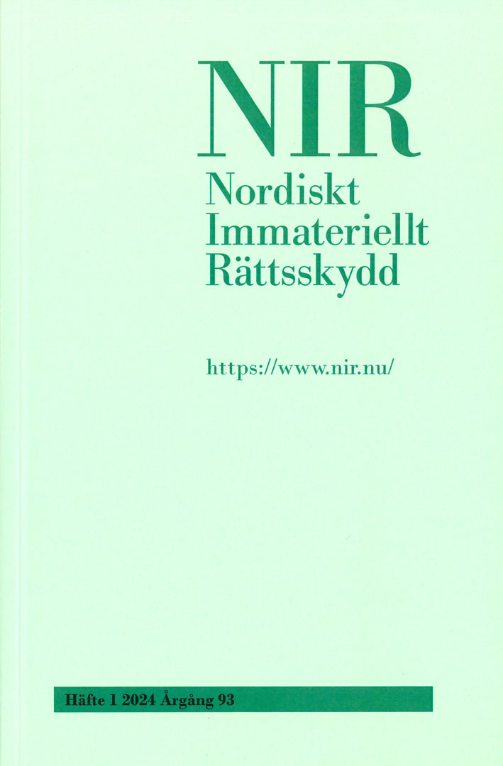 Nordiskt Immateriellt Rättskydd nr 1 2024