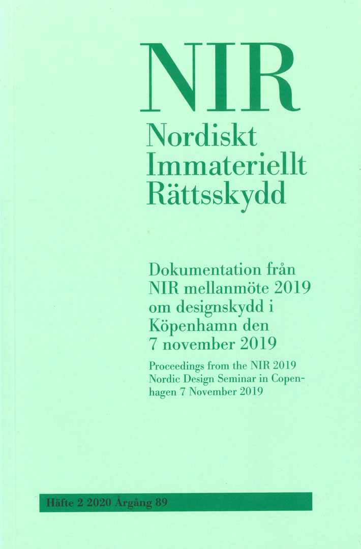 Nordiskt Immateriellt Rättskydd nr 2 2020