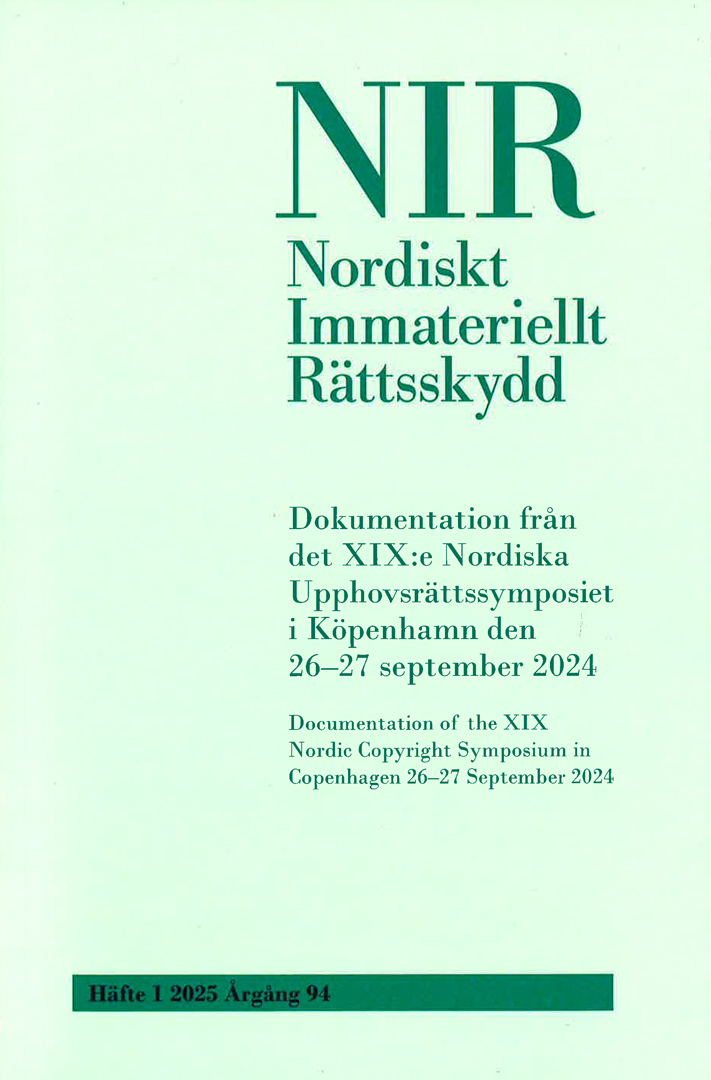 Nordiskt Immateriellt Rättskydd nr 1 2025