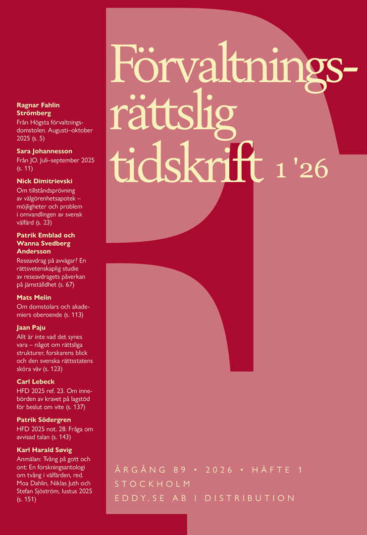 Förvaltningsrättslig tidskrift 1 2026