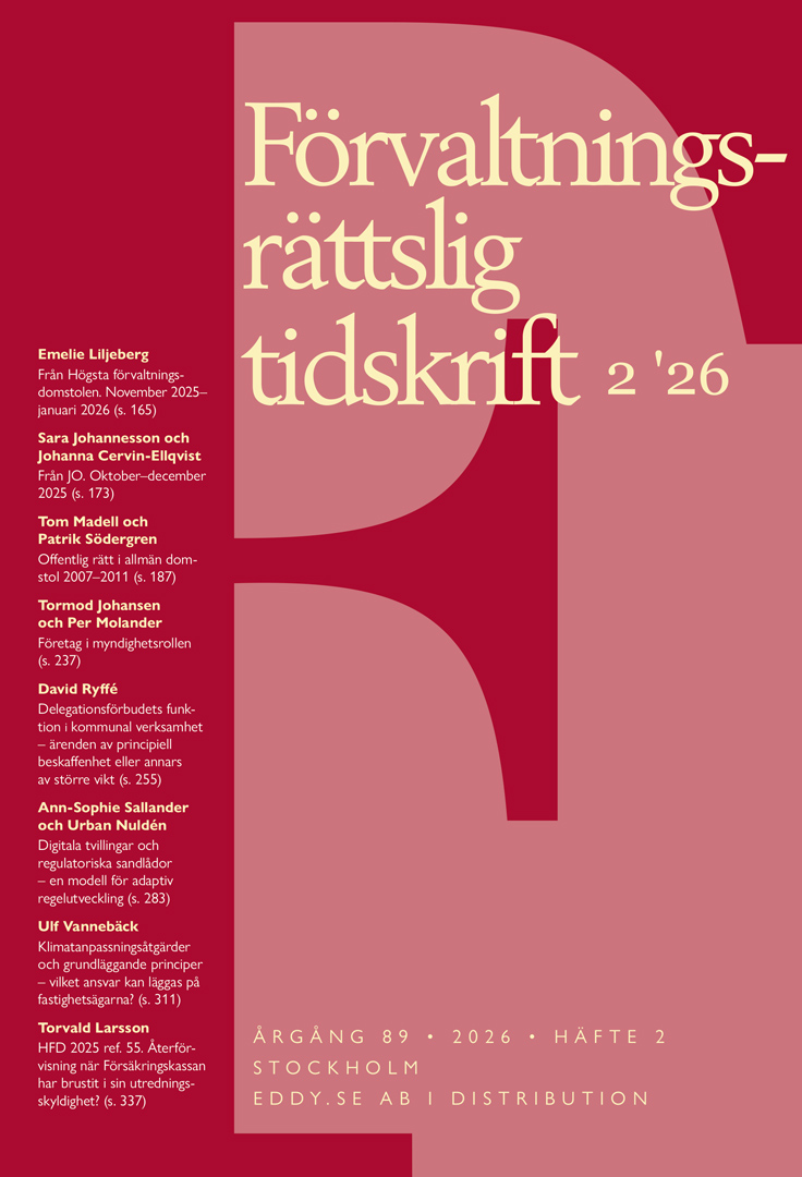 Förvaltningsrättslig tidskrift 2 2026